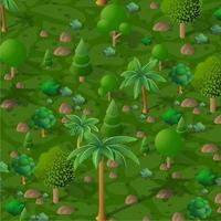 paesaggio forestale naturale di illustrazione isometrica con albero verde vettore