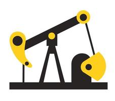 logo della struttura industriale della siluetta del pozzo di petrolio industriale urbano vettore