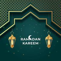 illustrazione di vettore del fondo della cartolina d'auguri del ramadan kareem