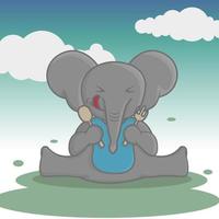 illustrazione vettoriale personaggio elefante adatto per prodotti per bambini
