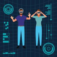 Tecnologia di realtà virtuale vettore