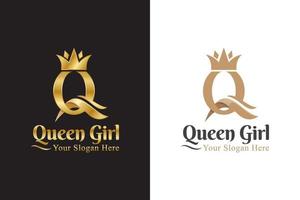 lettera iniziale di lusso q per logo, logotipo, simbolo, icona della regina vettore