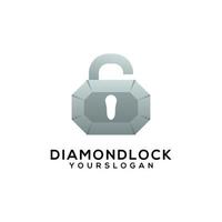 design del logo con gradiente di blocco del diamante vettore