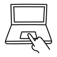 computer portatile. icona di doodle disegnato a mano. vettore