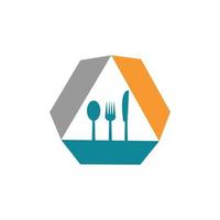 modello di vettore del logo del ristorante forchetta e cucchiaio