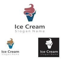 modello creativo di arte di vettore di progettazione di logo del cono gelato