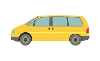 grande minivan giallo su sfondo bianco - vettore