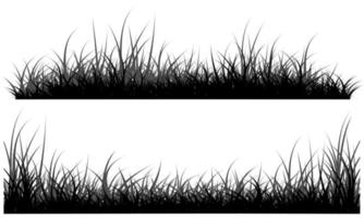 sagoma di erba in bianco e nero vettore
