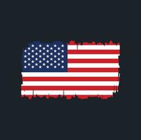 pennellate di bandiera americana. bandiera nazionale vettore