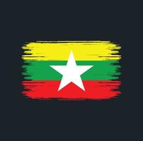 pennello bandiera del Myanmar. bandiera nazionale vettore