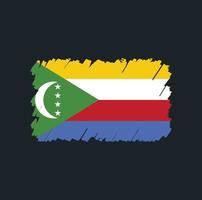 spazzola della bandiera delle Comore vettore