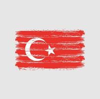 pennellate bandiera turchia. bandiera nazionale vettore
