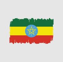 pennellate di bandiera dell'etiopia. bandiera nazionale vettore