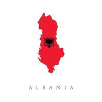 mappa vettoriale dell'albania con la bandiera all'interno. illustrazione vettoriale della bandiera dell'albania. striscione. logo bandiera. vettore di bandiera. bandiere del mondo. bandiera del giorno dell'indipendenza. illustrazione vettoriale astratta