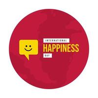 design del modello di giornata internazionale della felicità vettore