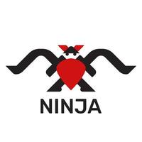 design minimale del logo ninja vettore