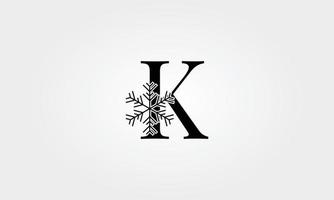 alfabeto fiocco di neve lettera k vettore