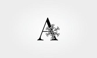 alfabeto fiocco di neve lettera a vettore