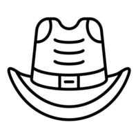 icona della linea del cappello da cowboy vettore