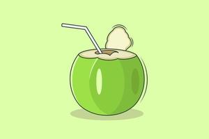 illustrazione di disegno vettoriale di cocktail di cocco