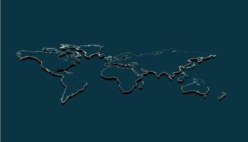 mappa del mondo in prospettiva vettore