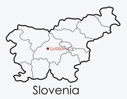 slovenia mappa disegno a mano libera su sfondo bianco. vettore