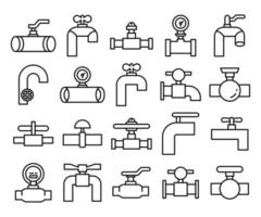 icone della linea di valvole e rubinetti vettore