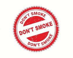 non fumare timbro stile gomma, grunge rotondo rosso non fumare segno, timbro di gomma su bianco, illustrazione vettoriale