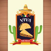Cartoni animati di carte Viva Mexico vettore
