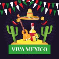 Cartoni animati di carte Viva Mexico vettore