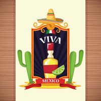 Cartoni animati di carte Viva Mexico vettore