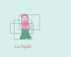 go hijab logo, con colori piatti e tenui colorati vettore