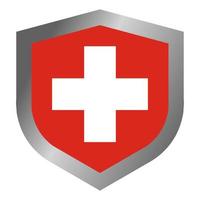 scudo bandiera svizzera vettore