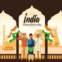 Carta di festa dell&#39;indipendenza dell&#39;India vettore