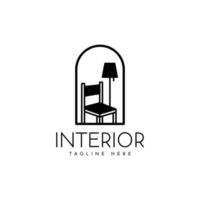 design del logo della sedia per interni vettore