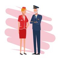 Lavoro pilota e hostess e lavoratori vettore