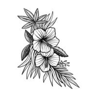 disegno a mano floreale illustrazione vettoriale vintage