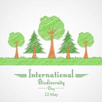 concetto di sfondo della giornata internazionale della biodiversità albero design.vector vettore