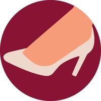 scarpa con tacco di colore chiaro su gamba di donna. illustrazione vettoriale in stile piatto