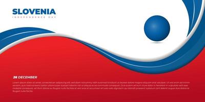 sfondo astratto bianco, blu e rosso con design a cerchio blu. design del modello di festa dell'indipendenza della slovenia. vettore