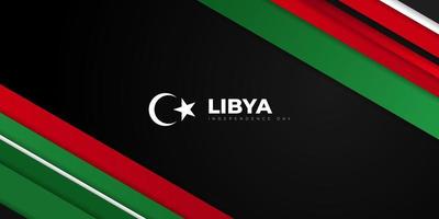 sfondo geometrico nero, rosso e verde. design del modello del giorno dell'indipendenza della libia. vettore