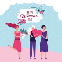 Carta del giorno delle donne felici vettore