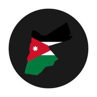 sagoma mappa giordania con bandiera su sfondo nero vettore