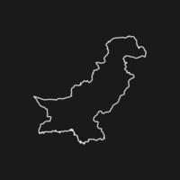 mappa del pakistan su sfondo nero vettore