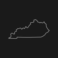 mappa del kentucky su sfondo nero vettore