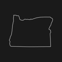 mappa dell'Oregon su sfondo nero vettore