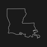 mappa della louisiana su sfondo nero vettore