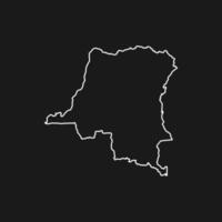 mappa di Kinshasa su sfondo nero vettore