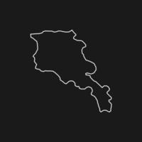 mappa dell'Armenia su sfondo nero vettore