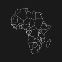 mappa dell'africa su sfondo nero vettore